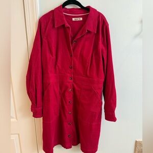 Boden Flora Cord Shirt Dress, Size 14R